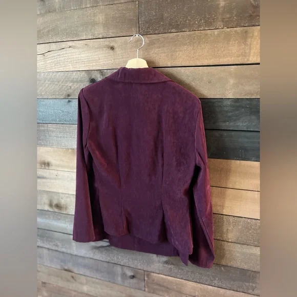 Vintage 90s Burgundy Suede Zip Up Skirt Set DJ & Co Soft Faux Suede Matching Set - Picture 12 of 13